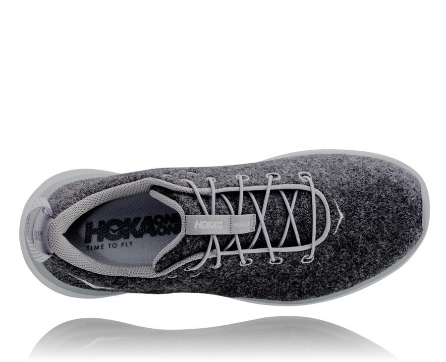 Hoka One One Hardloopschoenen Dames - Hupana Flow Wool - Donkergrijs - LD2463197